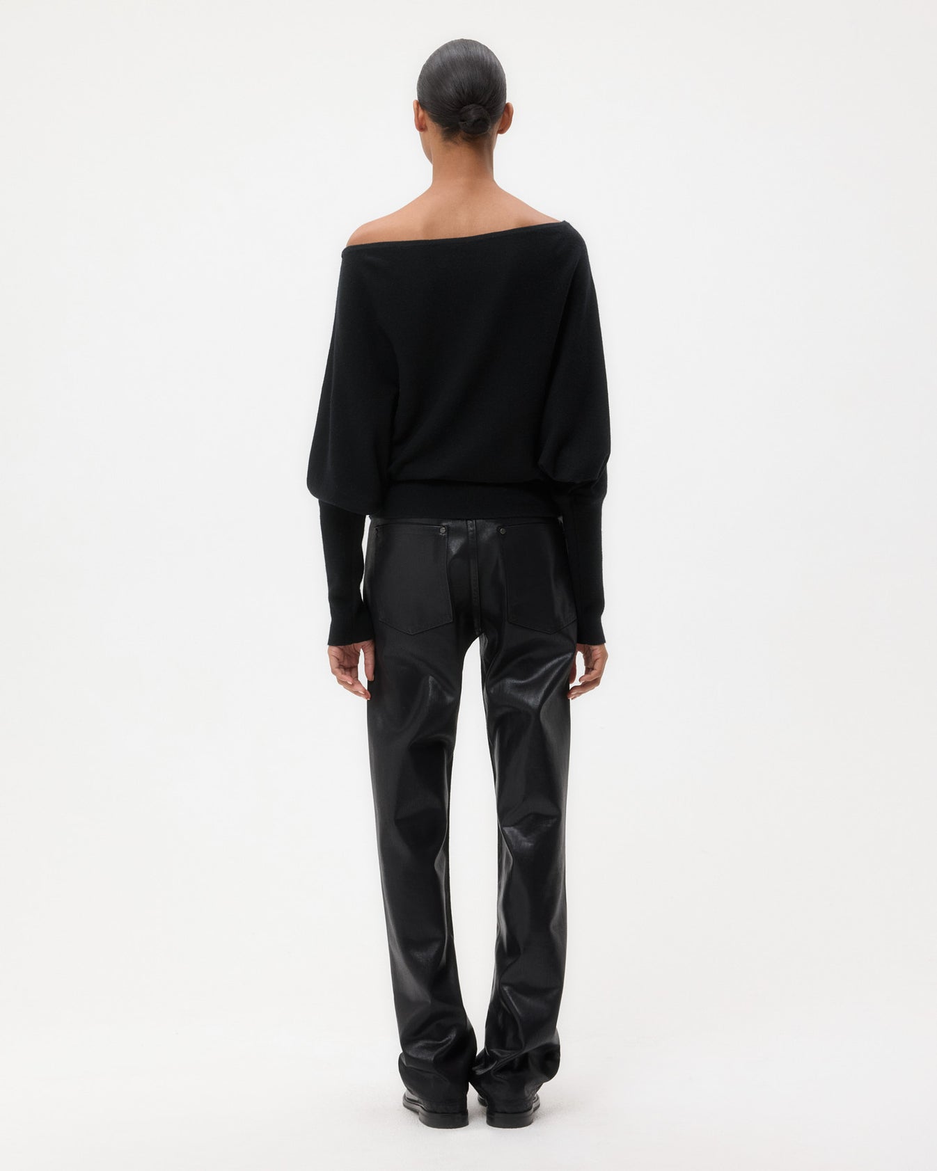 TWP Black Off The Shoulder Knit in Cashmere view 5