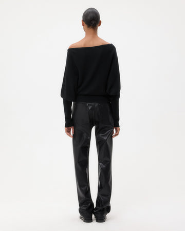 TWP Black Off The Shoulder Knit in Cashmere view 5