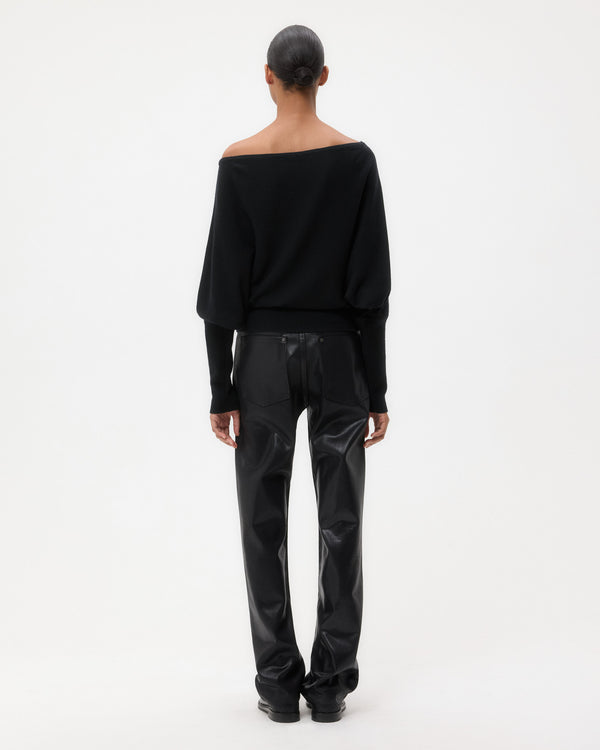 TWP Black Off The Shoulder Knit in Cashmere view 5