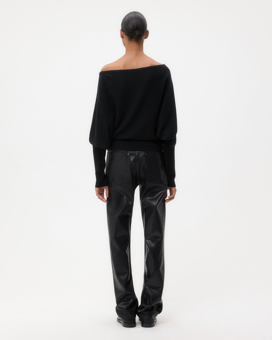 TWP Black Off The Shoulder Knit in Cashmere view 5
