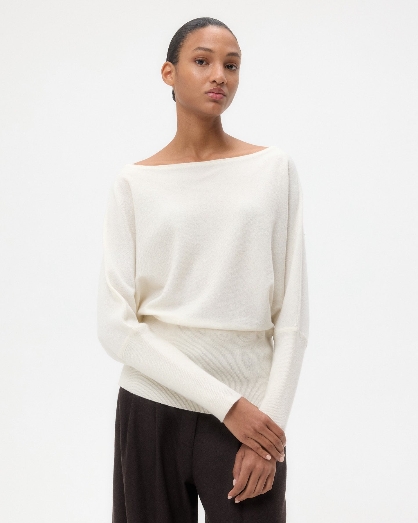 TWP Ivory Off The Shoulder Knit in Cashmere view 1