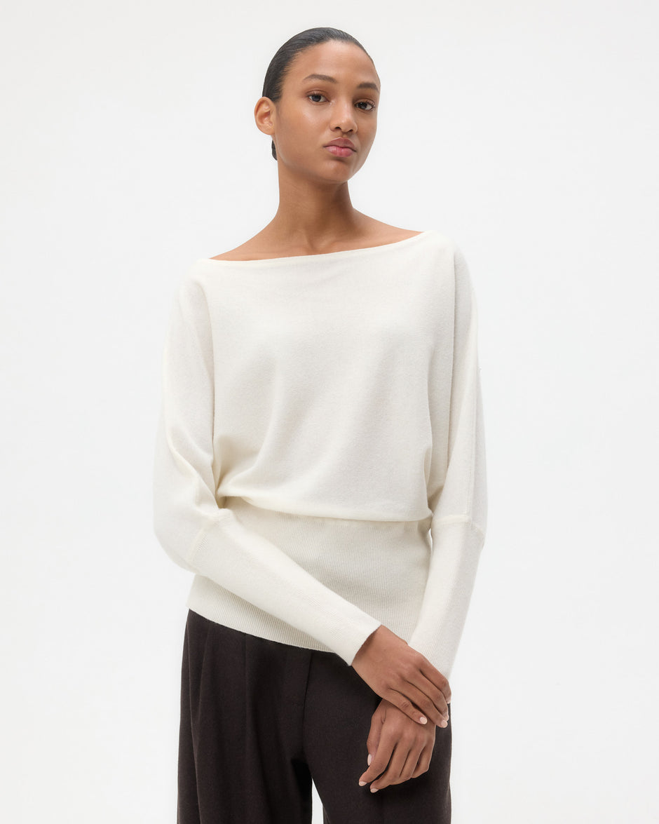 TWP Ivory Off The Shoulder Knit in Cashmere view 1