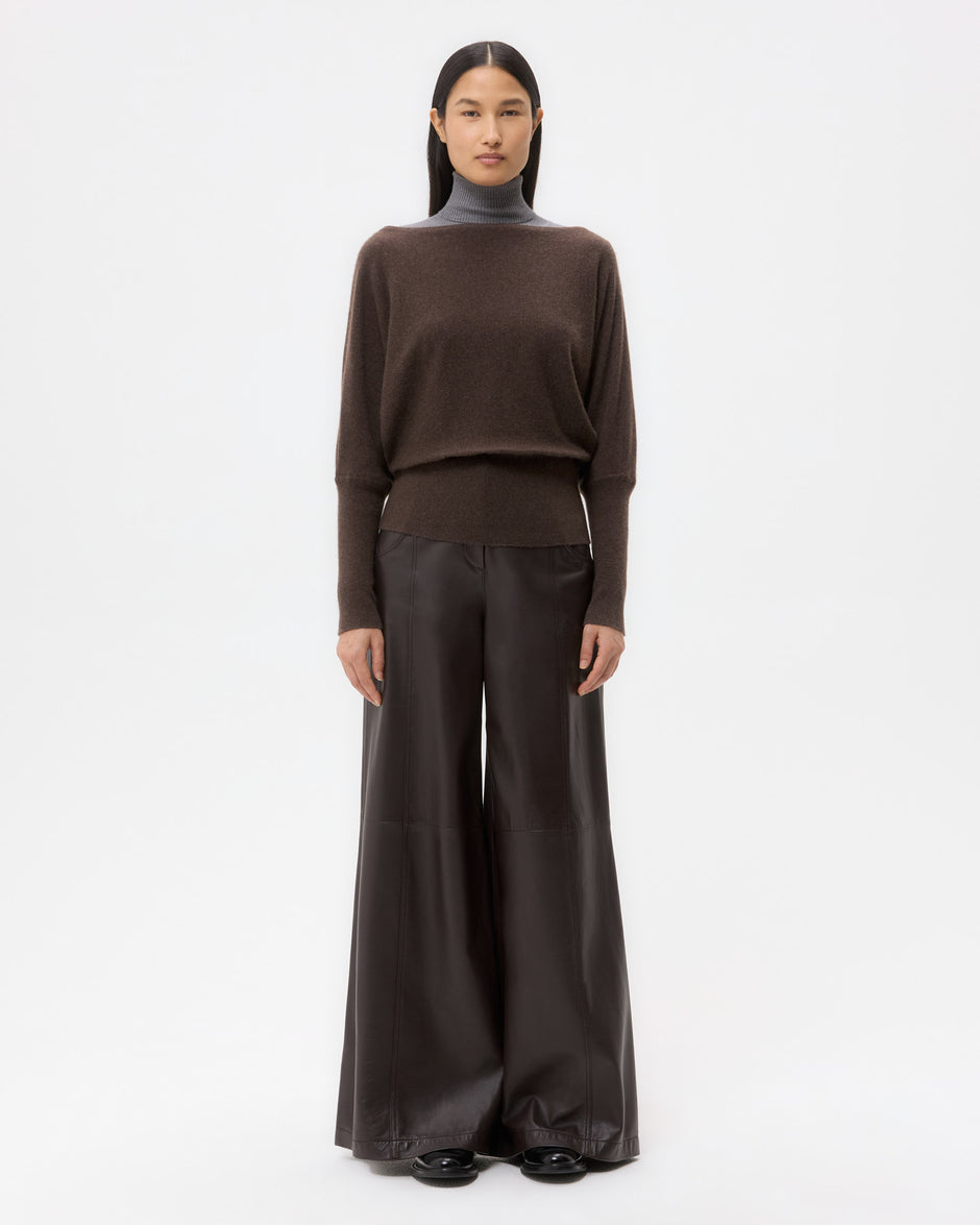 TWP Peat Off The Shoulder Knit in Cashmere view 6