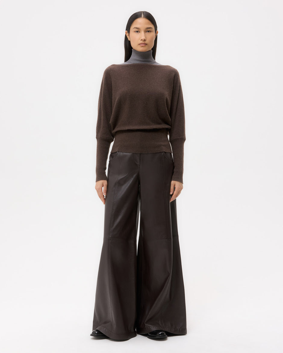 TWP Peat Off The Shoulder Knit in Cashmere view 3