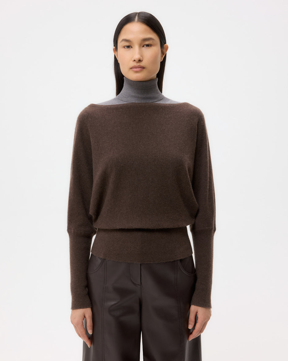 TWP Peat Off The Shoulder Knit in Cashmere view 2