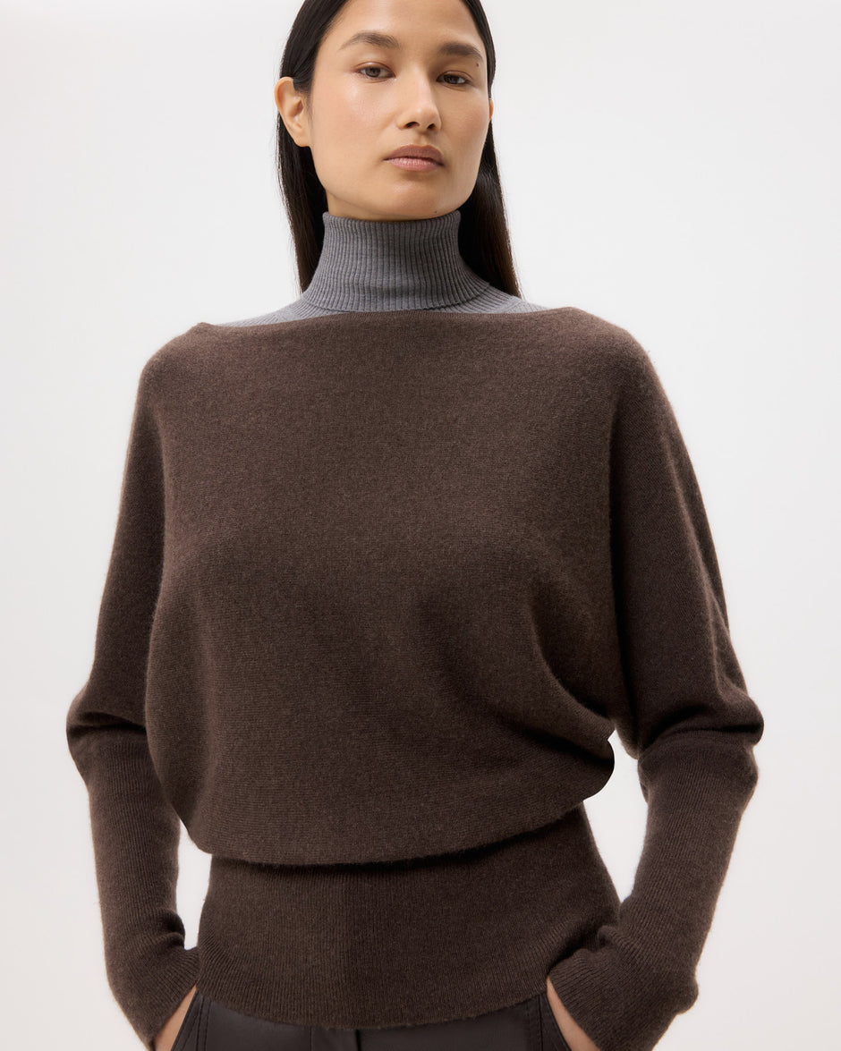 TWP Peat Off The Shoulder Knit in Cashmere view 1
