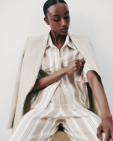 TWP White/khaki New Carter Top in Tosca Barre Linen view 1