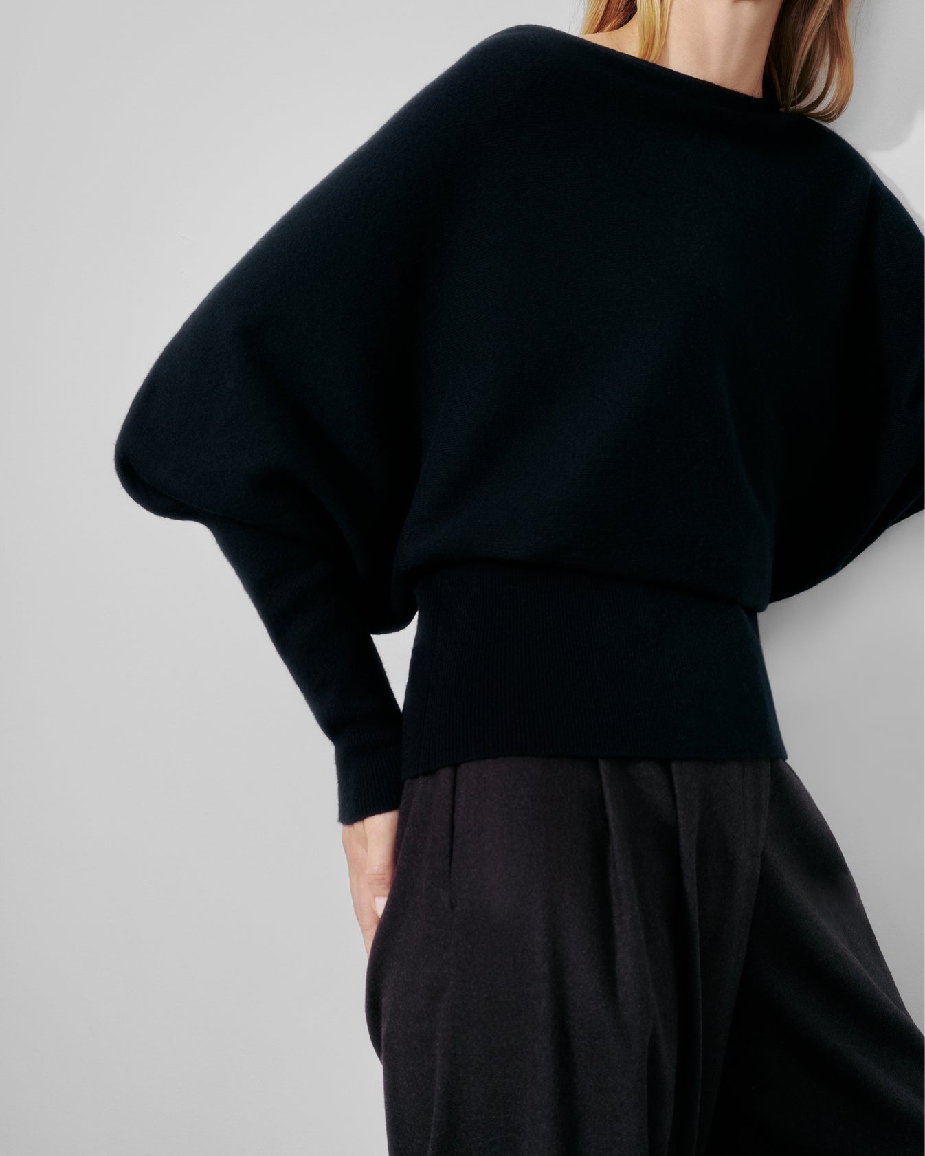 TWP Black Off The Shoulder Knit in Cashmere view 7