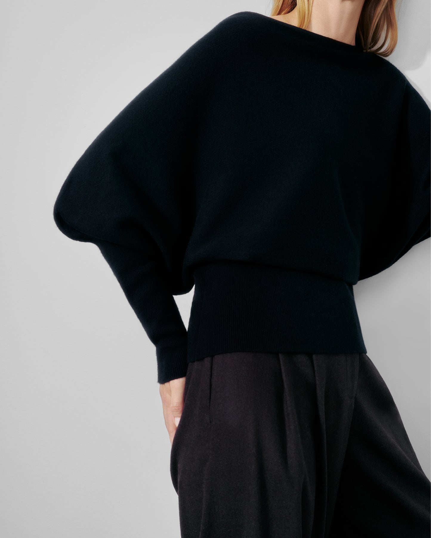 TWP Black Off The Shoulder Knit in Cashmere view 1