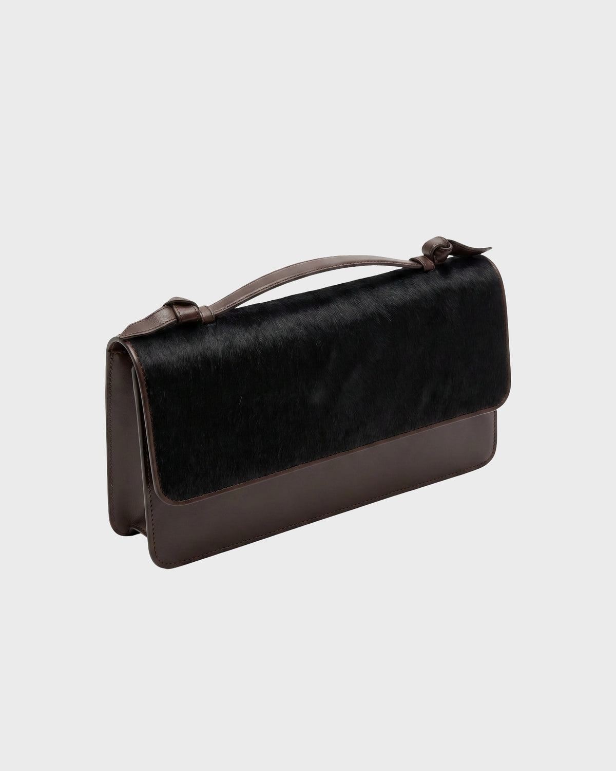 TWP Bracken / chocolate Knotted Accordion Clutch in Leather view 1