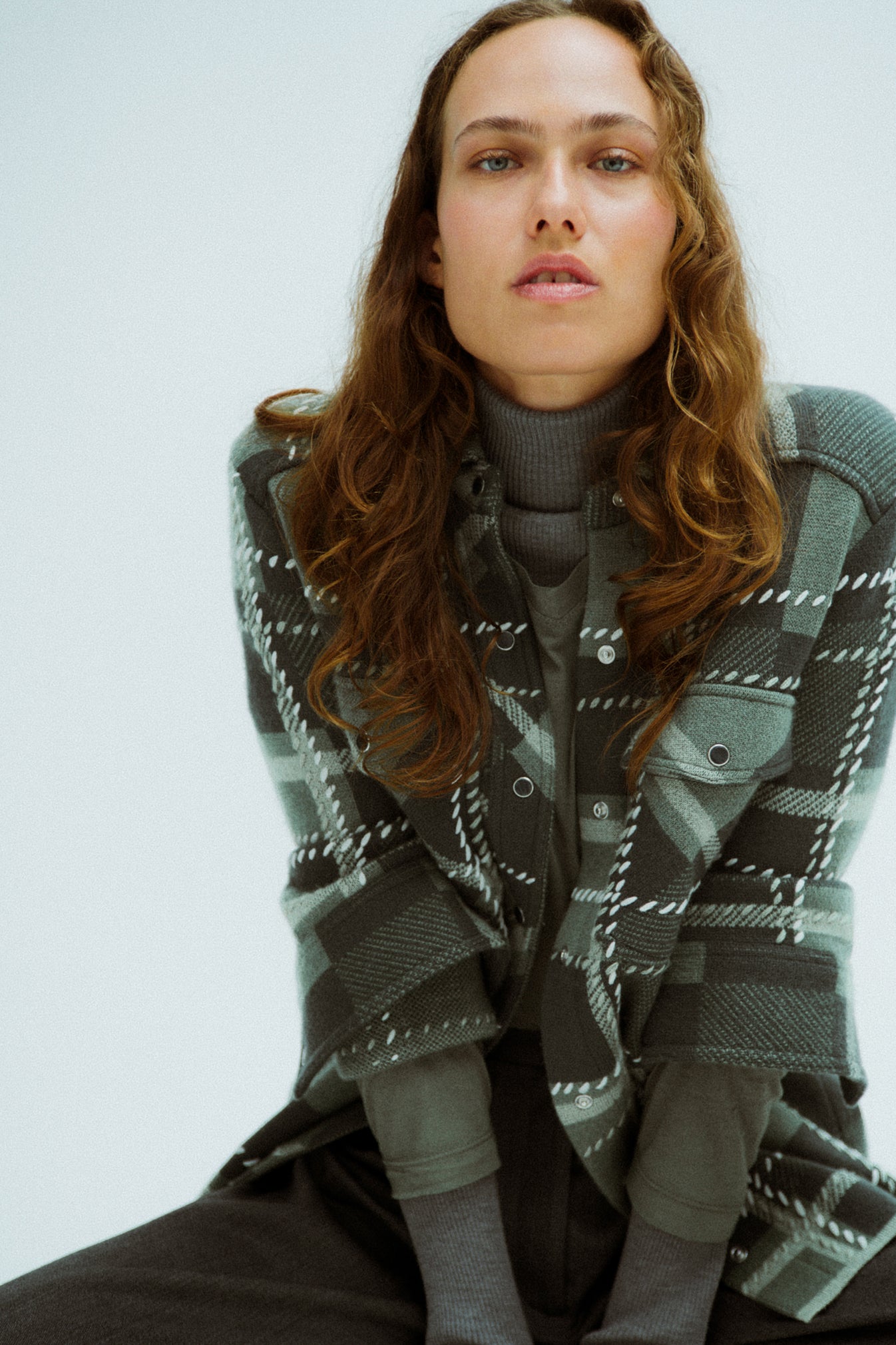 TWP Grey green multi Rancher&#39;s Cardigan in Cashmere view 7