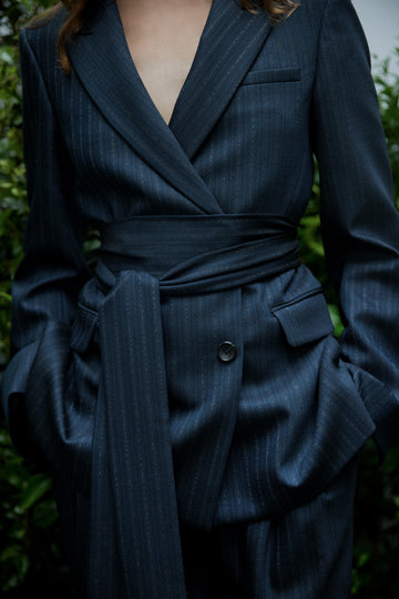 TWP Insignia blue Delancey Blazer in Stretch Wool view 1