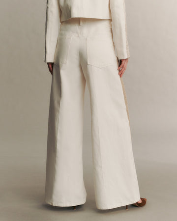 TWP White Almost Famous Jean With Beaded Tux Stripe in Japanese Denim view 6