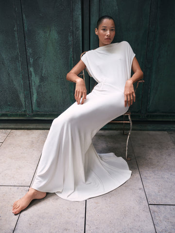 TWP Ivory Right Where I Belong Dress in Matte Crepe Jersey view 1