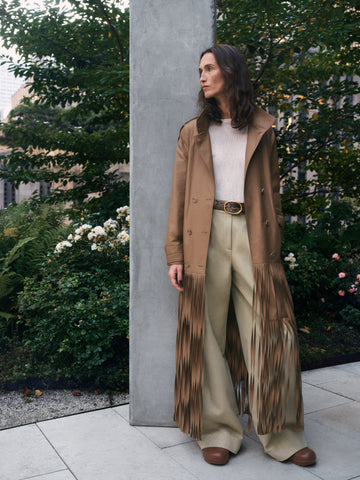 TWP British khaki Fringe Benefit Coat in Water Repellent Twill view 1