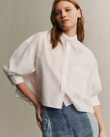 TWP White Darling Shirt in superfine cotton view 3