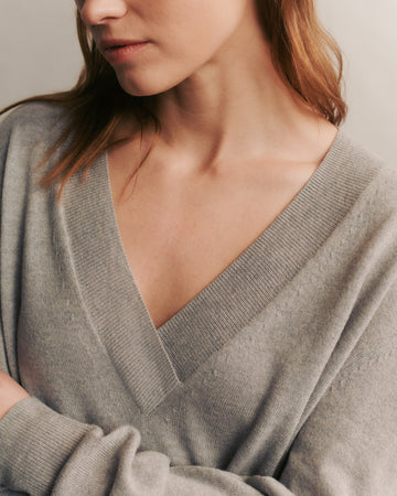 Deep V Sweater in Cashmere