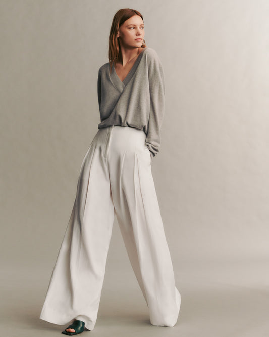 TWP White Drew Pant in Cotton Linen view 2