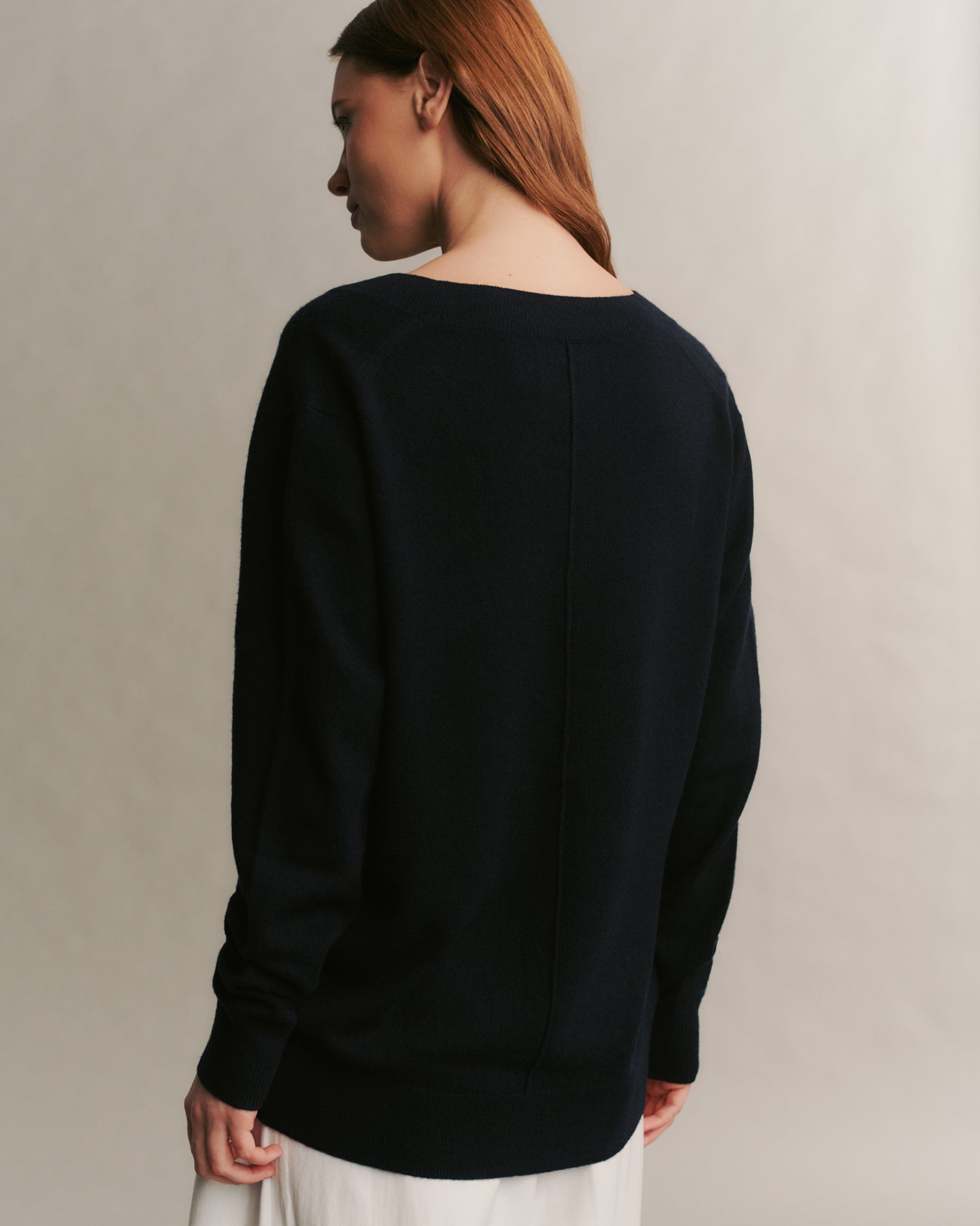 TWP Midnight Deep V Sweater in Cashmere view 5