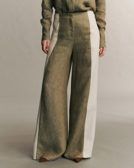 TWP Military Demie Pant With Combo in Hemp Denim view 3