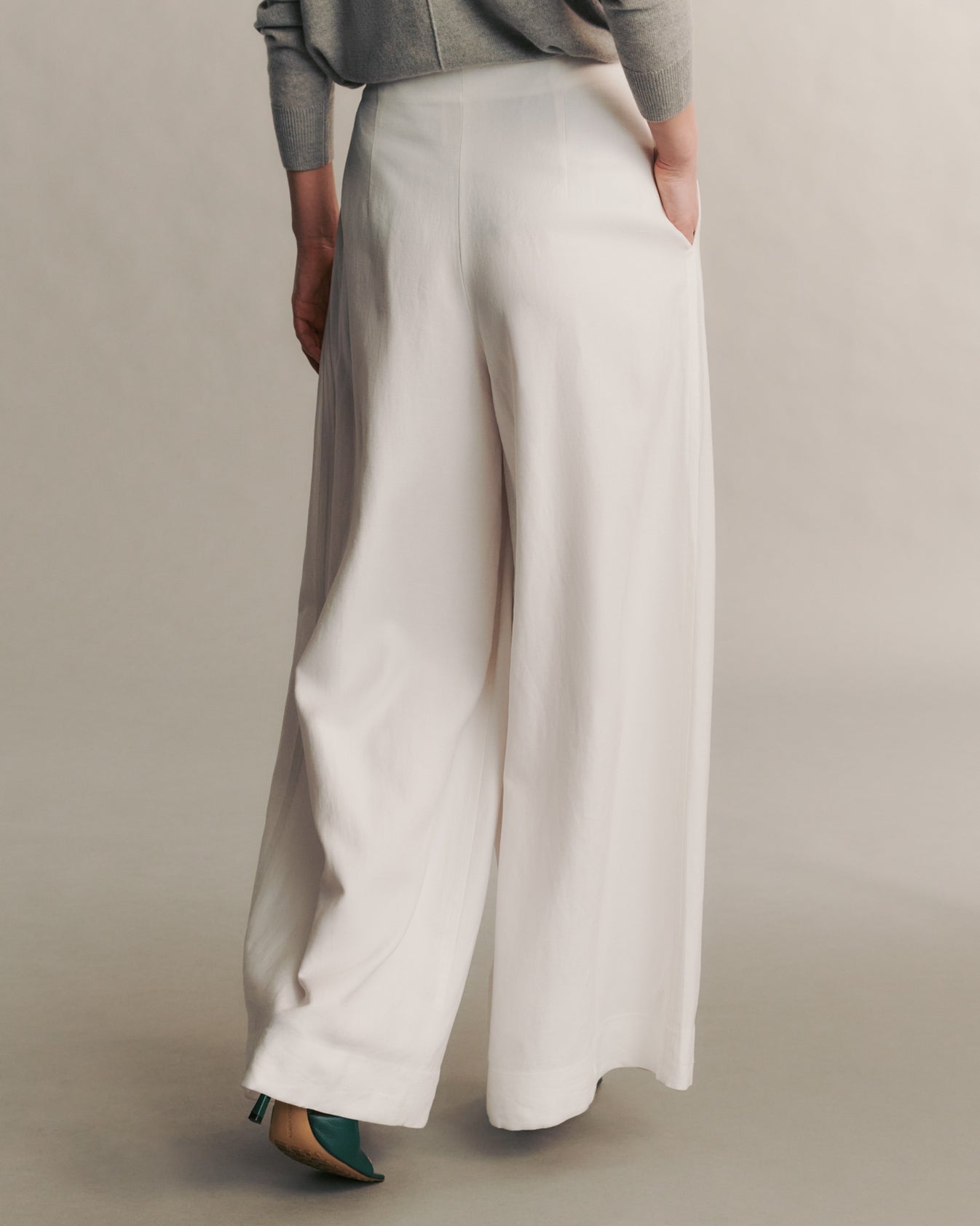 TWP White Drew Pant in Cotton Linen view 5
