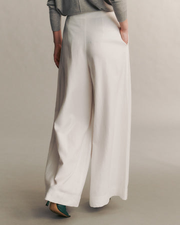 TWP White Drew Pant in Cotton Linen view 6