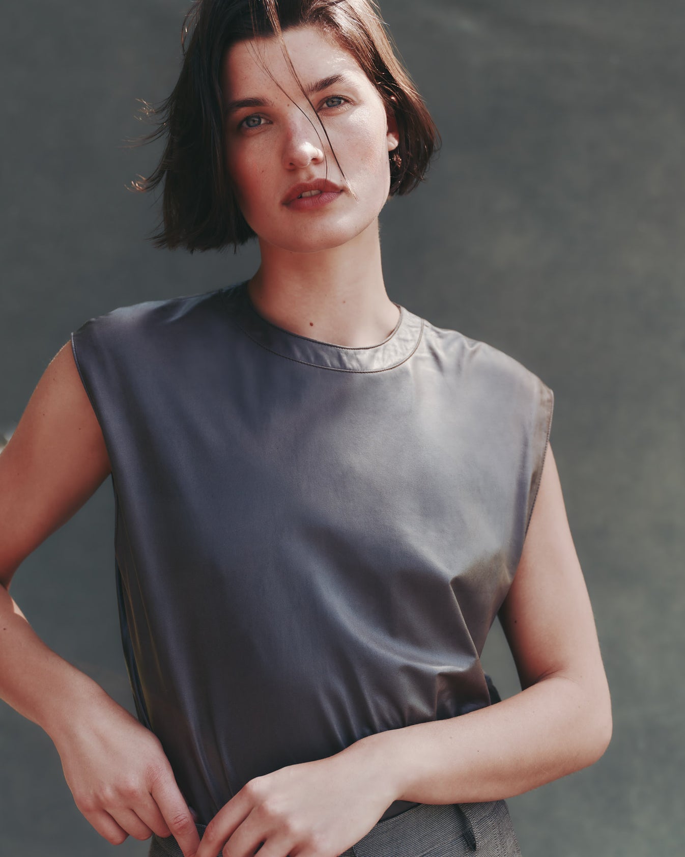 TWP Fudge Muscle Tee in Paper Leather view 5