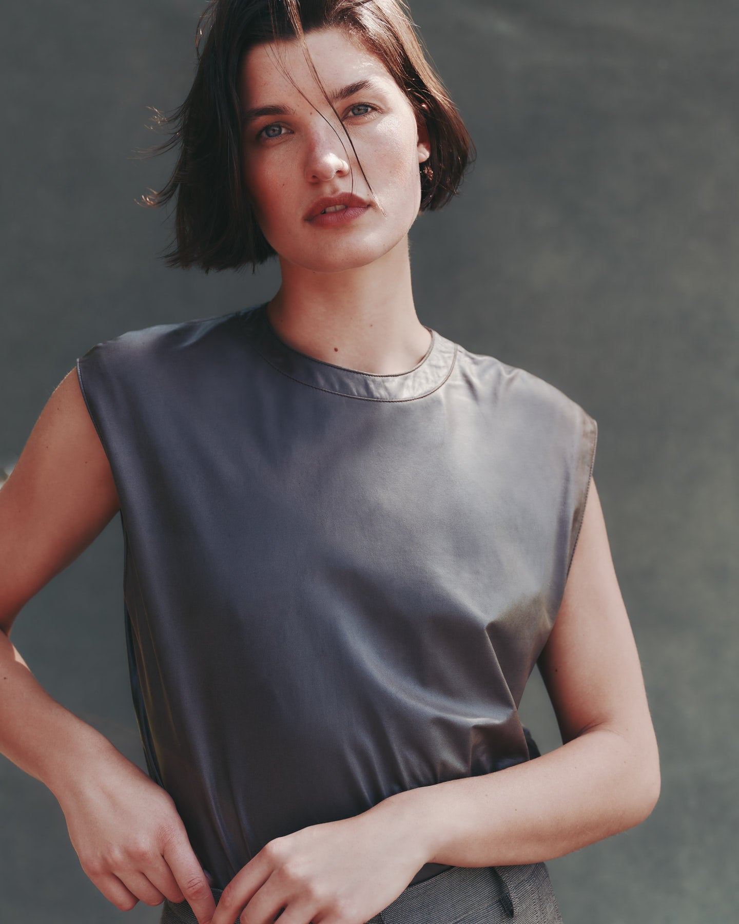 TWP Fudge Muscle Tee in Paper Leather view 5