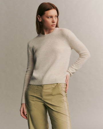 TWP White heather grey Jill Crewneck Sweater in cashmere view 2
