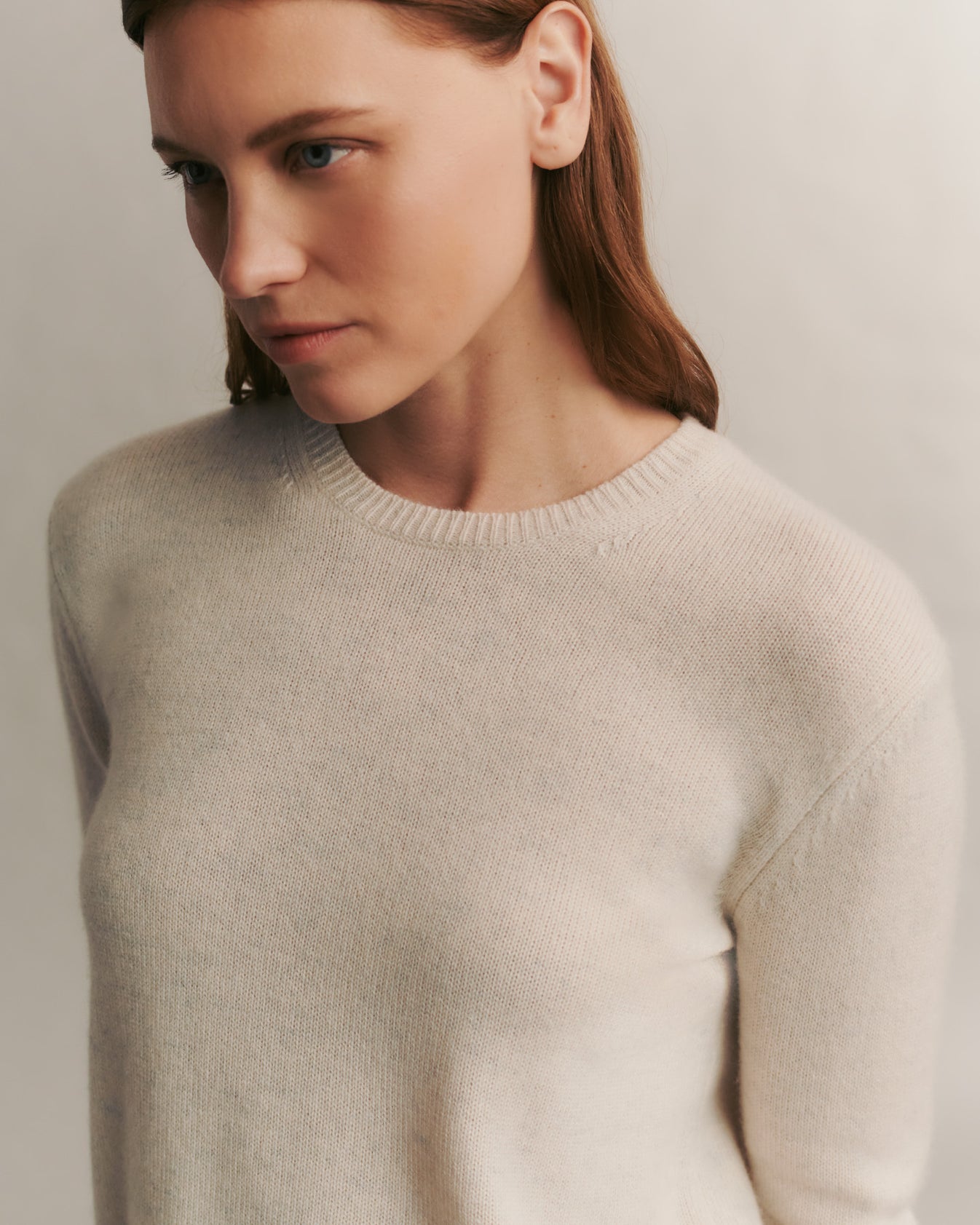 TWP White heather grey Jill Crewneck Sweater in cashmere view 4