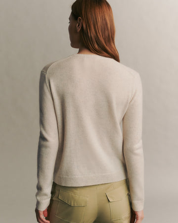 TWP White heather grey Jill Crewneck Sweater in cashmere view 6