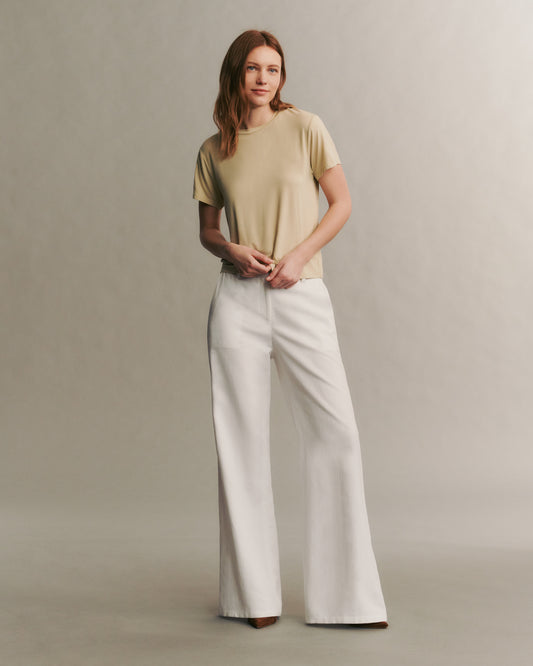 TWP White Howard Pant in Cotton Linen view 2