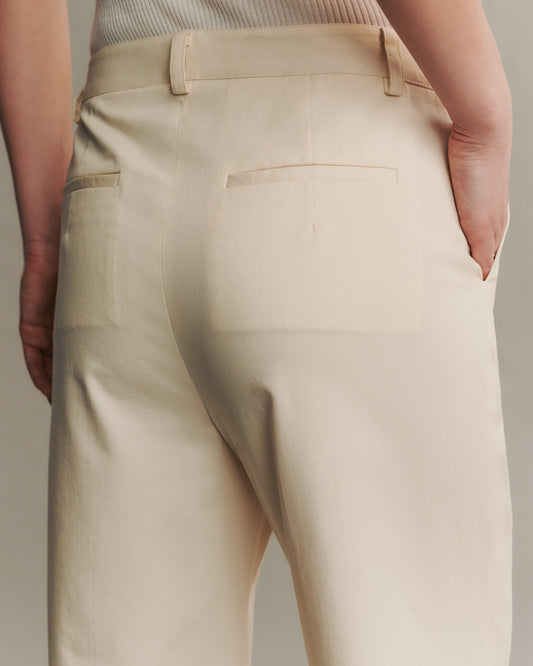 TWP Winter white Howard Pant with Cuffs in cotton gabardine view 6