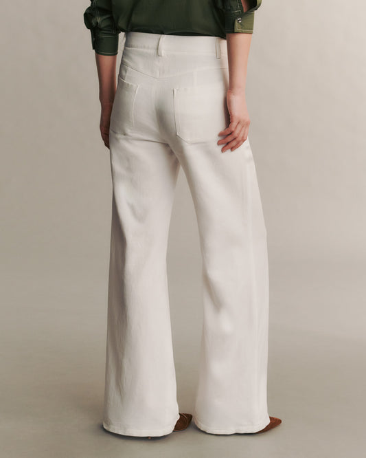 TWP White Howard Pant in Cotton Linen view 4