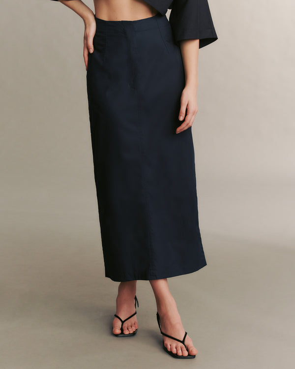TWP Midnight I Feel A Sin Coming On Skirt in Stretch Cotton Poplin view 2