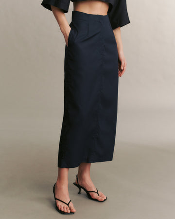 TWP Midnight I Feel A Sin Coming On Skirt in Stretch Cotton Poplin view 4