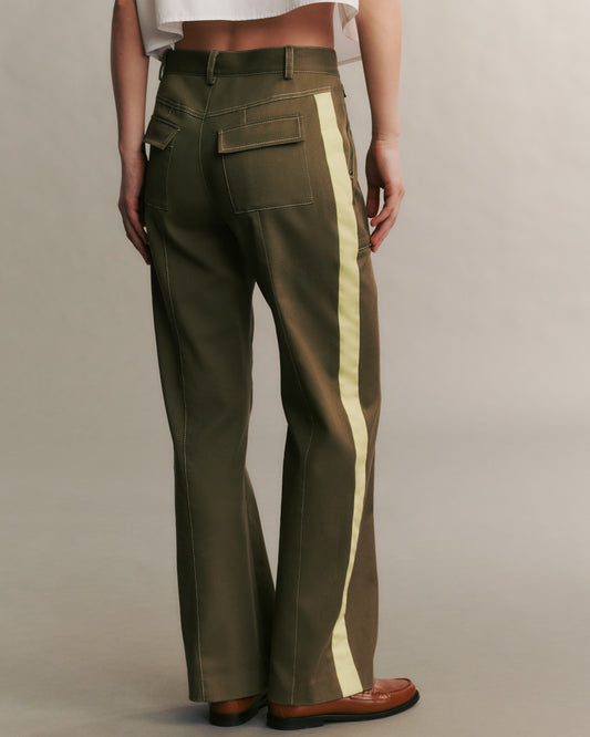 TWP Dark olive Isa Pant in stretch Cotton Twill view 5
