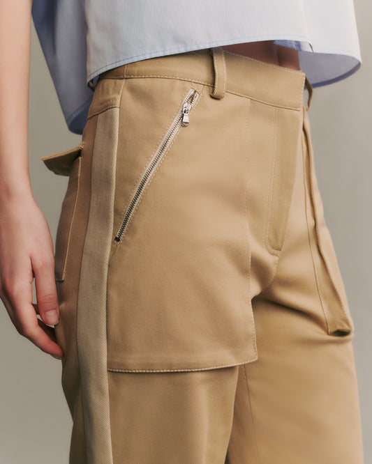 TWP Khaki Isa Pant in stretch cotton twill view 5