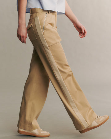 TWP Khaki Isa Pant in stretch cotton twill view 2