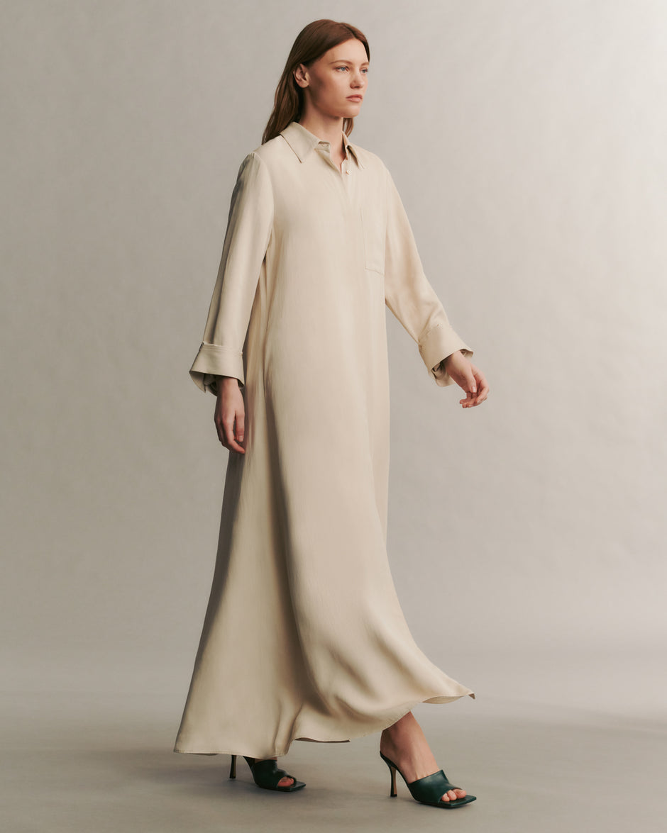 TWP French oak Jennys Gown in Coated Viscose Linen view 1
