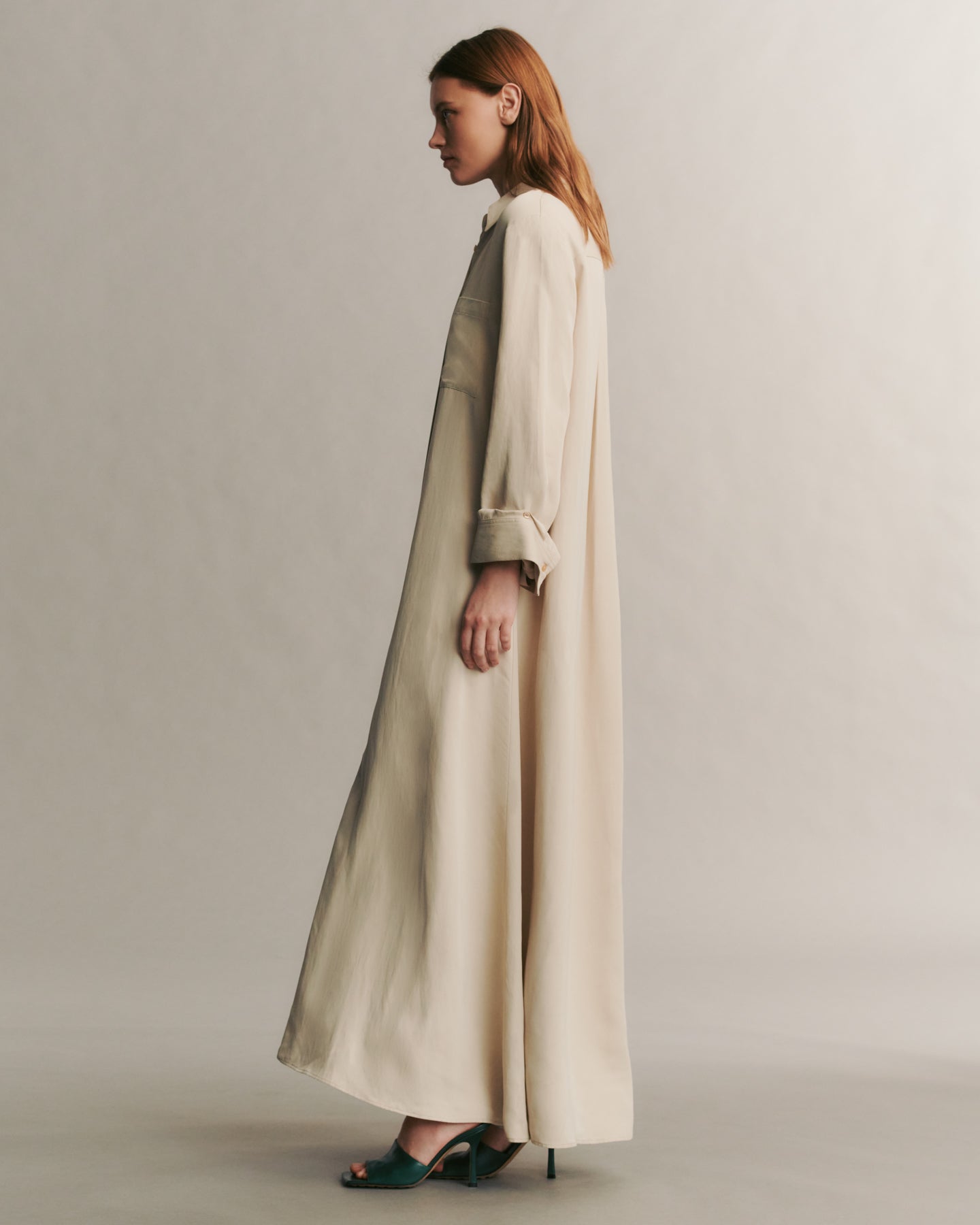 TWP French oak Jennys Gown in Coated Viscose Linen view 3