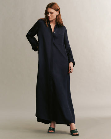 TWP Midnight Jennys Gown in coated viscose linen view 2