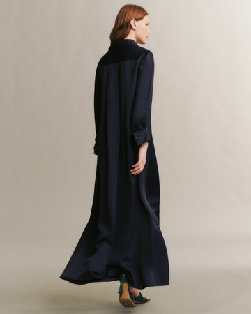 TWP Midnight Jennys Gown in coated viscose linen view 5