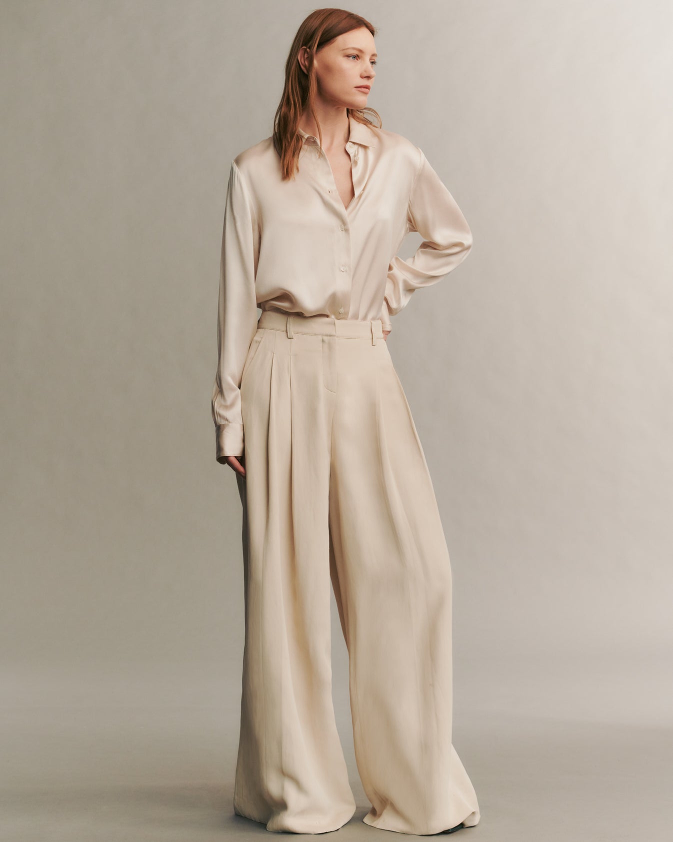 TWP French oak Didi Pant in Coated Viscose Linen view 3