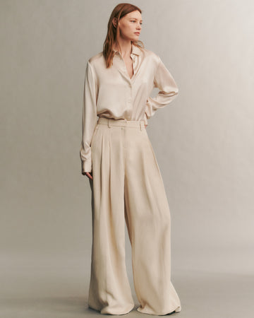 TWP French oak Didi Pant in Coated Viscose Linen view 4