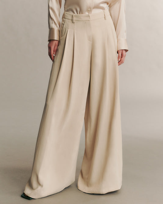 TWP French oak Didi Pant in Coated Viscose Linen view 1