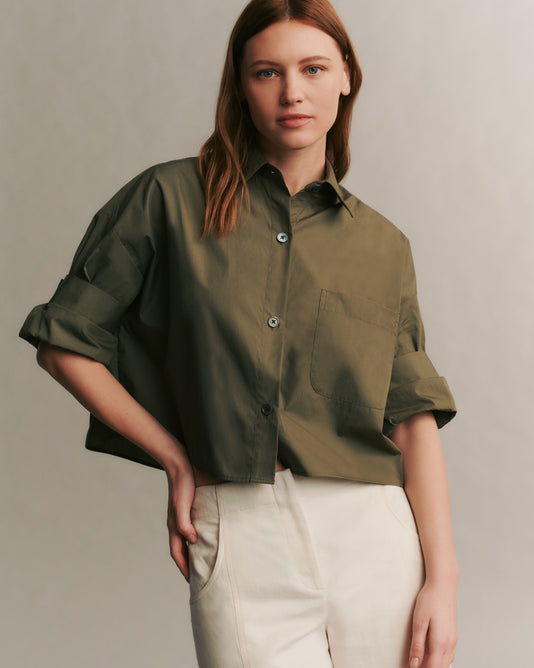 TWP Jungle green Next Ex shirt in superfine cotton view 1