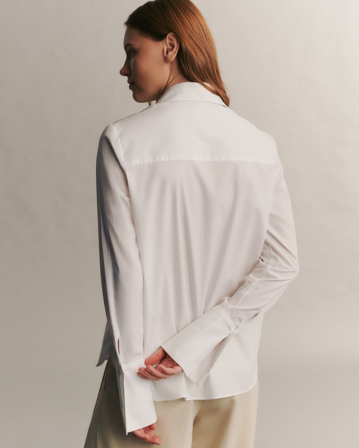 TWP White Object Of Affection Top With Embellished Placket in Superfine Cotton view 6