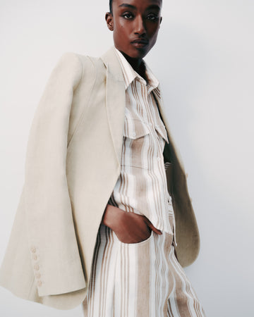 TWP Safari Morgan&#39;s Blazer in Washed Linen Suiting view 1