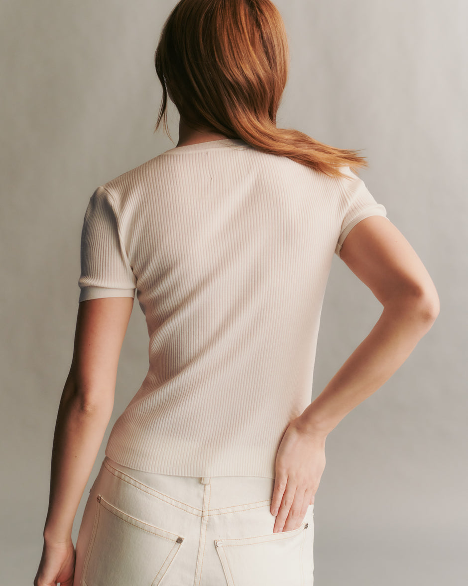 TWP Ivory Tease top in merino wool view 3